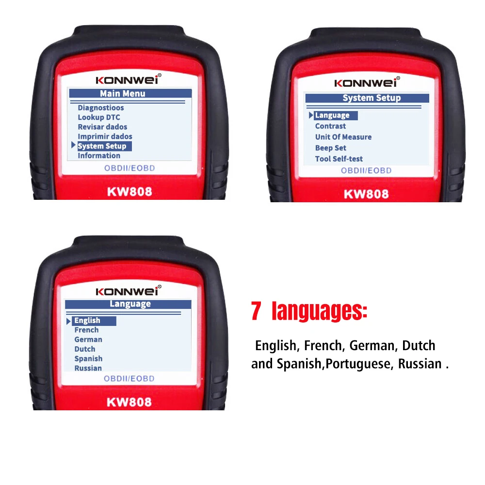 KONNWEI Professional Car OBD2 Scanner KW808, OBDII Automotive Diagnostic Tool Engine Fault Code Reader Car OBD Tool 2026 - Image 6
