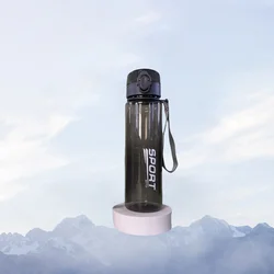 Brand BPA - Free Leak - Proof Sports Water Bottle - High - Quality, Portable & Durable for Hiking and Outdoor Adventures (400ml/560ml) (Transparent Black)