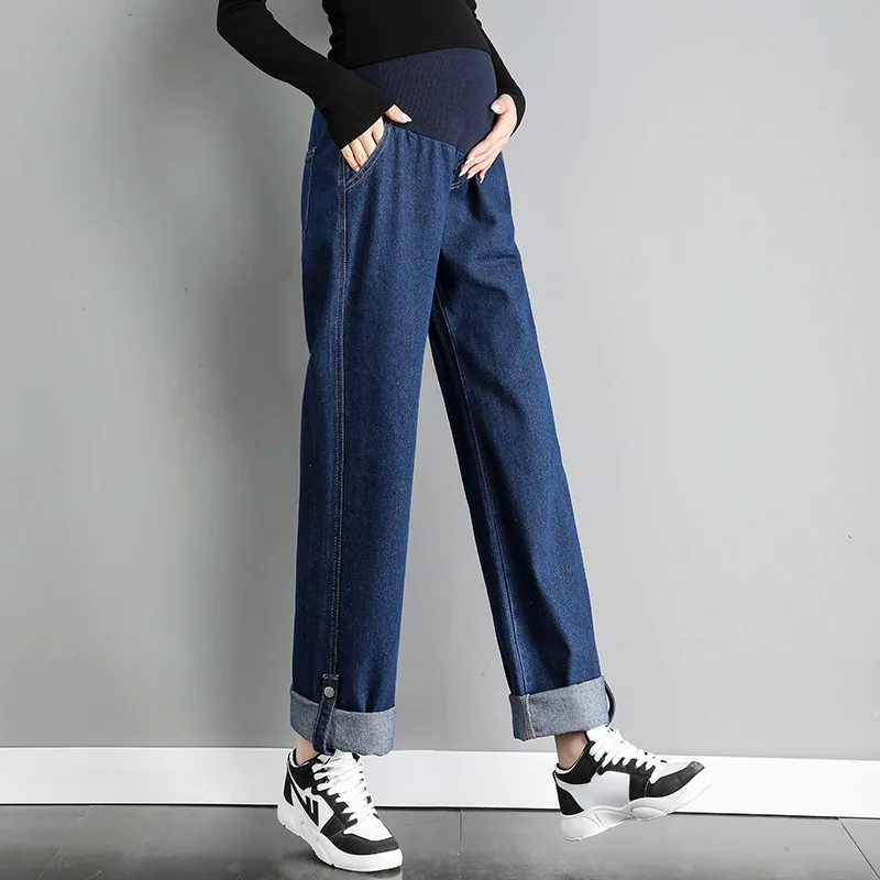 Maternity Pants Jeans New Loose Casual Plus Fat Large Size Straight Casual  Harem Nine-point Long Pants Pregnancy Clothes