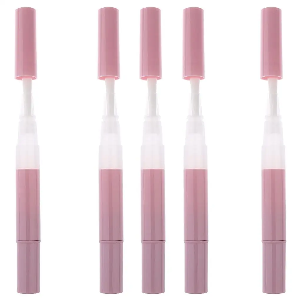 5x 3ml Empty Pen Cosmetic Cuticle Oil Container Nail Tube Pink