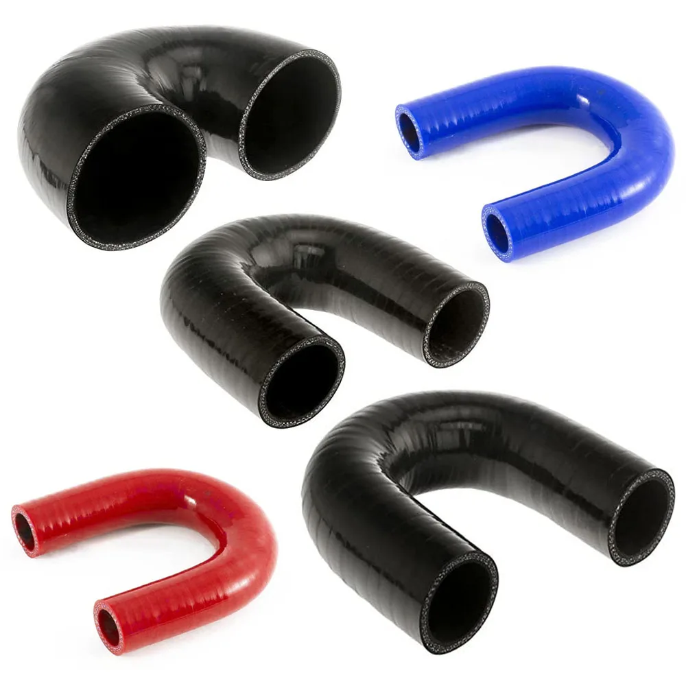180 Degree Elbow Coupler Hose ID 19mm/22mm/25mm/32mm/38mm/51mm/57mm/63mm/70mm/76mm Intake Intercooler Pipe (4-PLY) Silicone