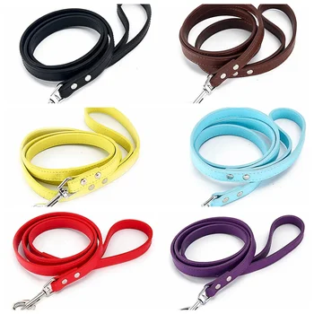 Leather Dog Leash Pet Dogs Leashes 6 Colors Solid Dog Training Leashes for Large Medium Small Dogs Lead Rope Puppy Dog Supplies 1