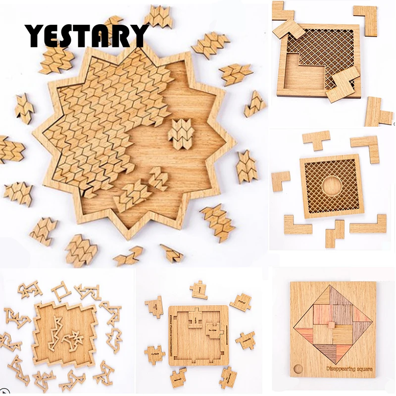 Yestary 3d ovelhas quebra-cabeça de madeira brinquedos jogo de