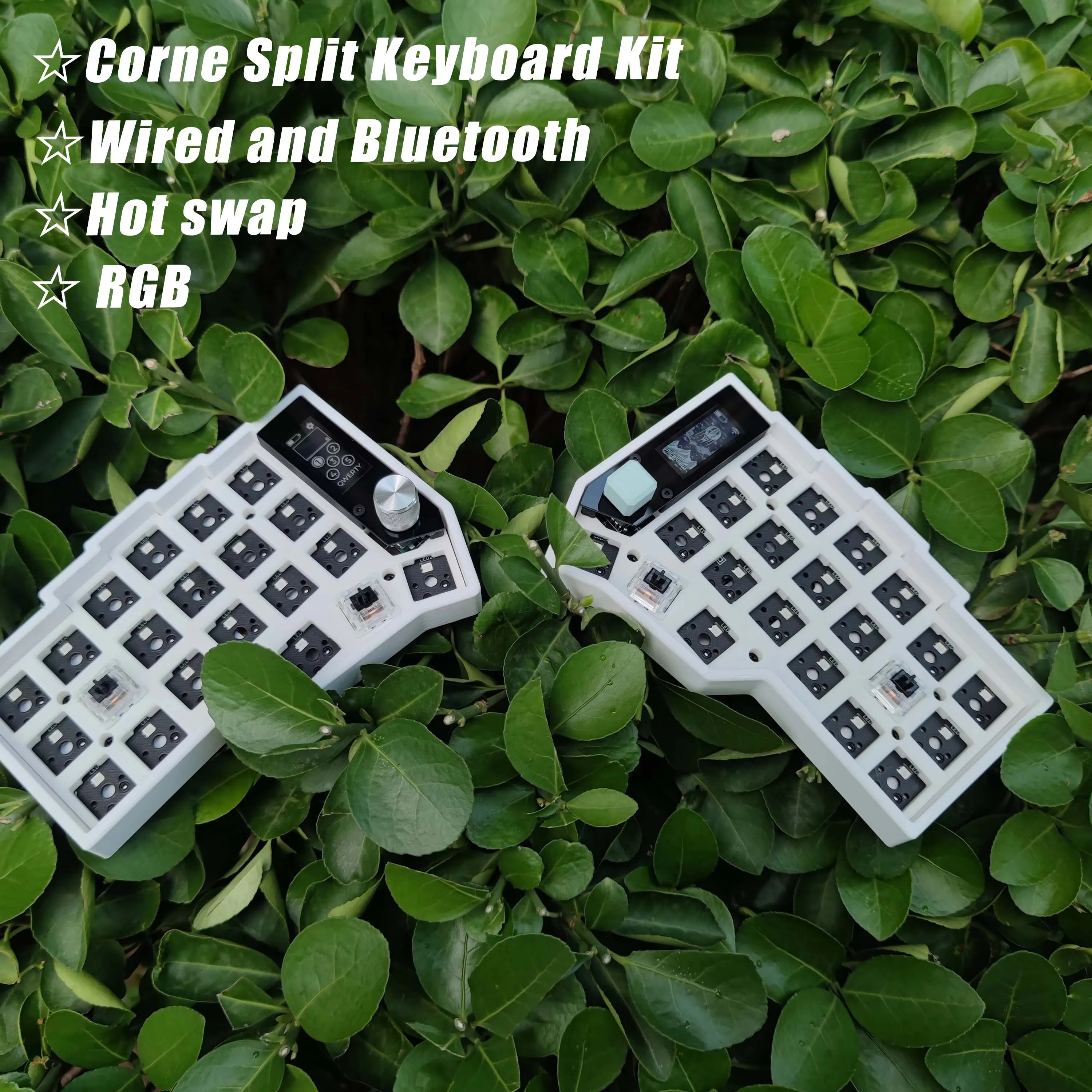 Corne 完成品 無線(Bluetooth) 自作キーボード 左右分割 RGB Corne ワイヤレス分割キーボードキット RGB ホットスワップ