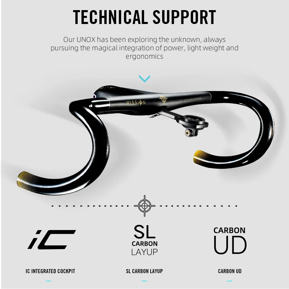 

RYET Ergo Ace Full Internal Cable Routing Road Bicycle Handlebar T800 Carbon Integrated Handlebar Di2 With Bike Computer Holder