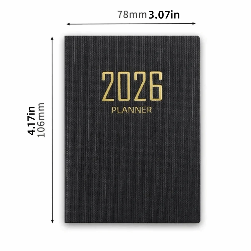 저널 2026 A7 플래너 북 64매 128페이지 미니 휴대용 주간 플래너 얇은 디자인 영어 버전 포켓 다이어리 학교용