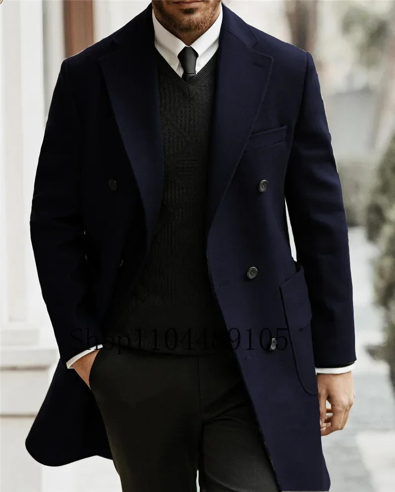 Men's Slim Fit Jacket Long Trench Coat Ideal for Business Meetings all Kinds of Formal Occasions Coat Customization