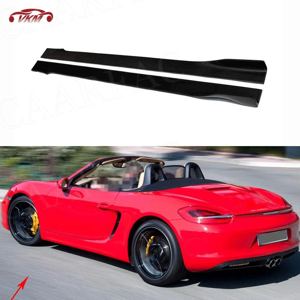 Carbon Fiber Car Side Bumper Skirts For Porsche 981 Cayman Boxster 2013
