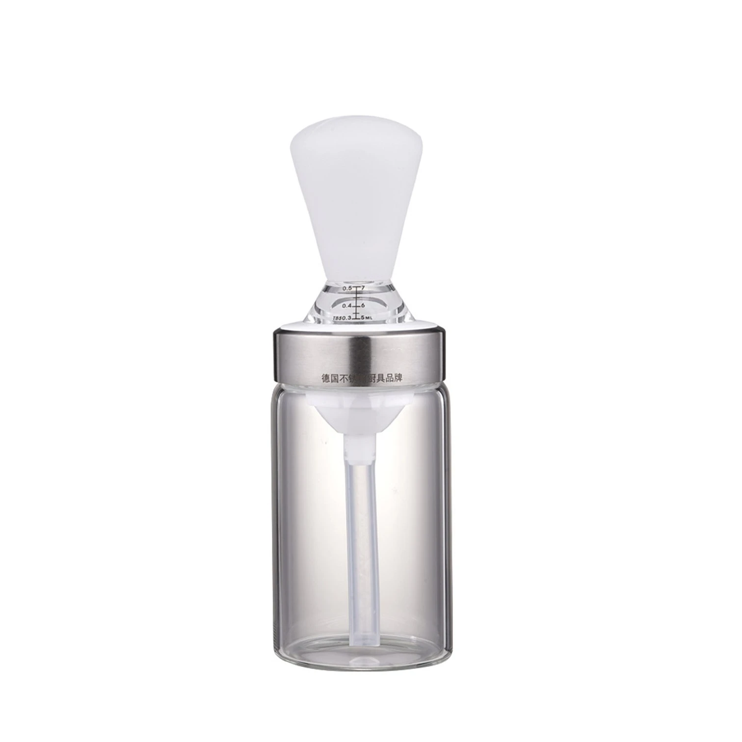 LFGB Certificate 304 Stainless Steel High Borosilicate Glass Oil Bottle Frying Barbecue Silicone Brush for Kitchen Accessories