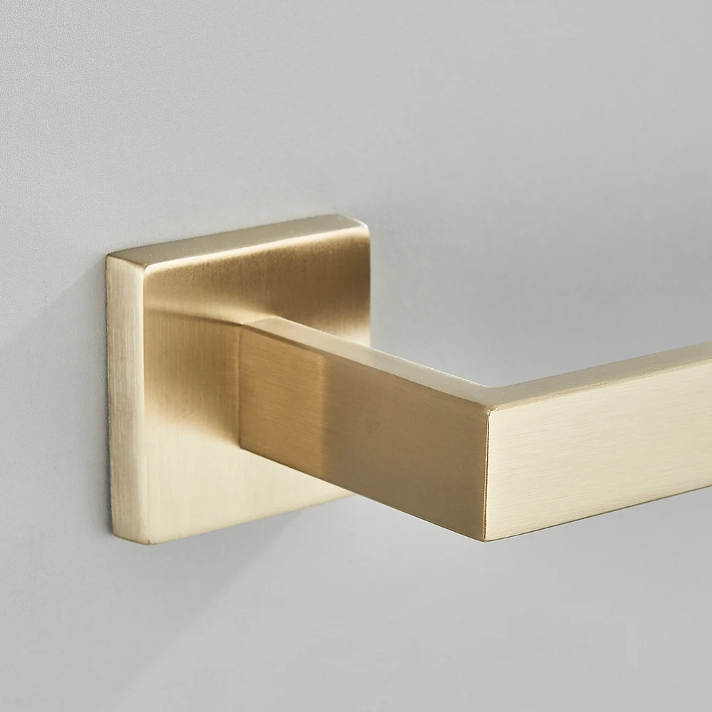 POIQIHY Bathroom Hardware Set Brushed Gold Robe Hook Towel Rail Bar Shelf Tissue Paper Holder Wall Mounted Bathroom Accessories