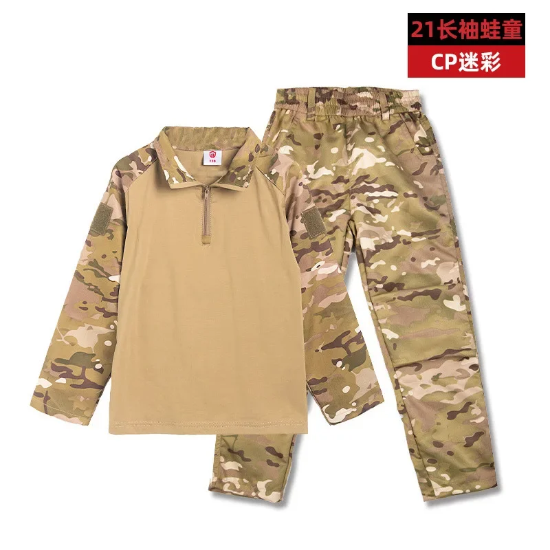 Kids Adult Military Tactical Training Uniform Set Children Jungle Camouflage Top Pants Men Special Forces Combat Outdoor Costume tactical pants tactical suit tactical shirt tactical men jackets