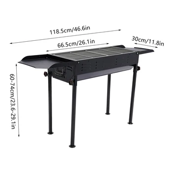 Stainless Portable Charcoal Grill BBQ Grill Collapsible Barbecue Grill Garden Backyard Party Picnic Trip Outdoor Cooking Use 2