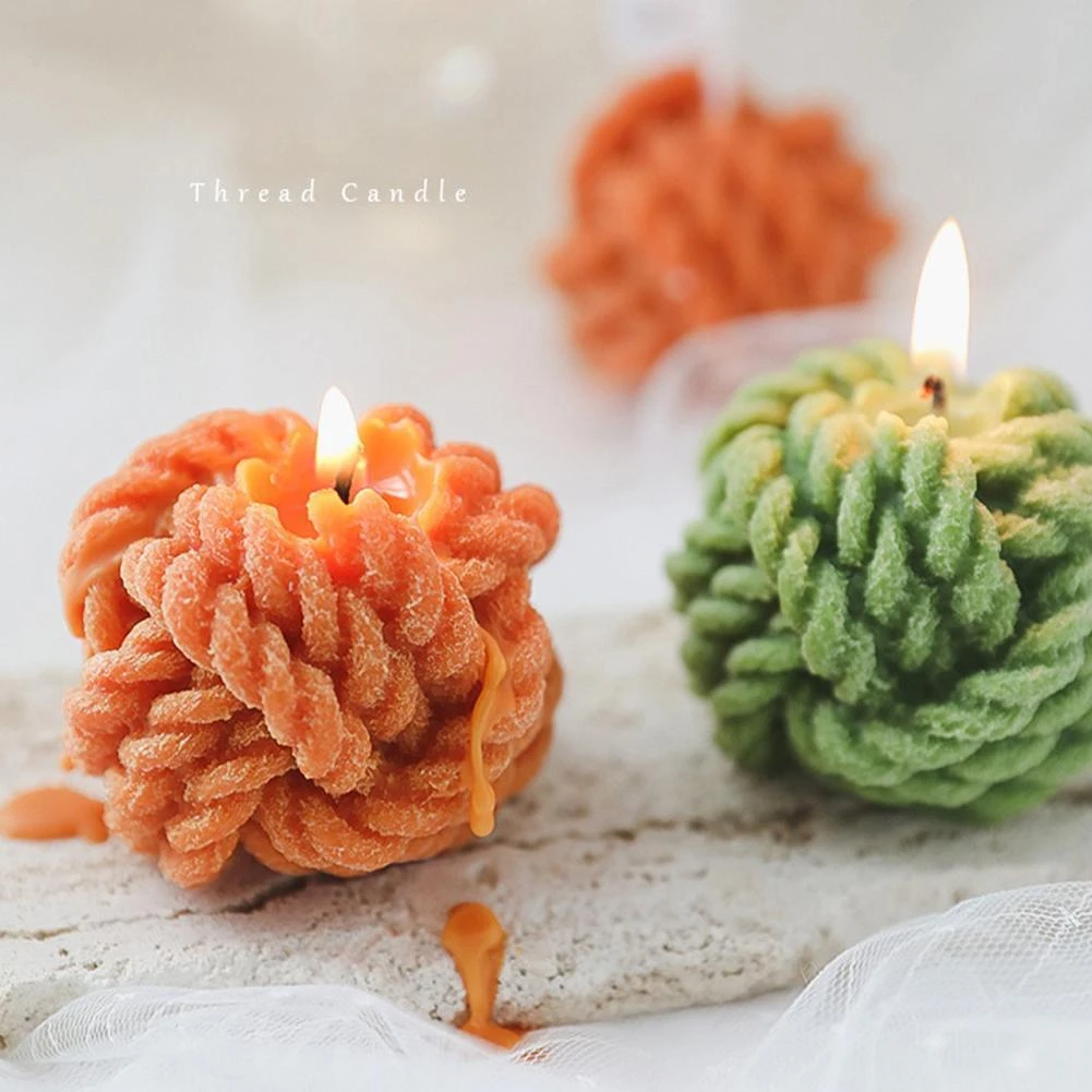 6pcs Yarn Ball Candle DIY Coarse Woolen Design Aromatherapy Candle Wool  Ball Home Decoration Scented Candles Relaxing Birthday| | - AliExpress