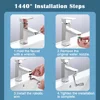 Metal 1440° Water Tap Nozzle Kitchen Sink Faucet Extenders 2 Modes Universal Bathroom Tap Bubbler Adapter Saving Aerator 6