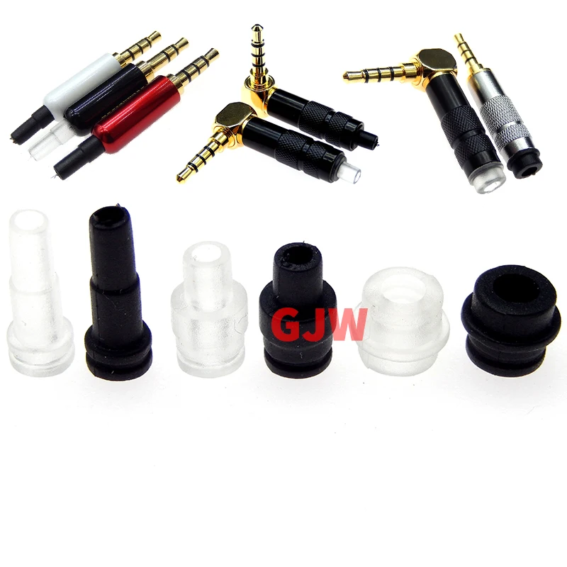 10Pcs 3.5MM headphone plug tail tube DIY repair headphone cable protection silicone tube tail sleeve plug 4/6mm tail diameter