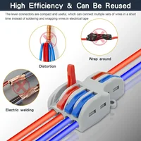 10/30/50 Quick Electrical Connectors Universal Compact Push-in Conductor SPL Splitter Wiring Cable Connector Butt Terminal Block 5