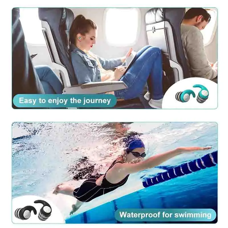 Soft Silicone Earplugs with Noise Cancellation, Earplugs for Sleeping,Waterproof, Comfortable To Wear, Suitable for Swimming