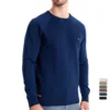 New Men's Cotton Sweater For Autumn Winter Crew Neck Pullover Sweater With Solid Color Casual Business Geometric Knitted Sweater 3