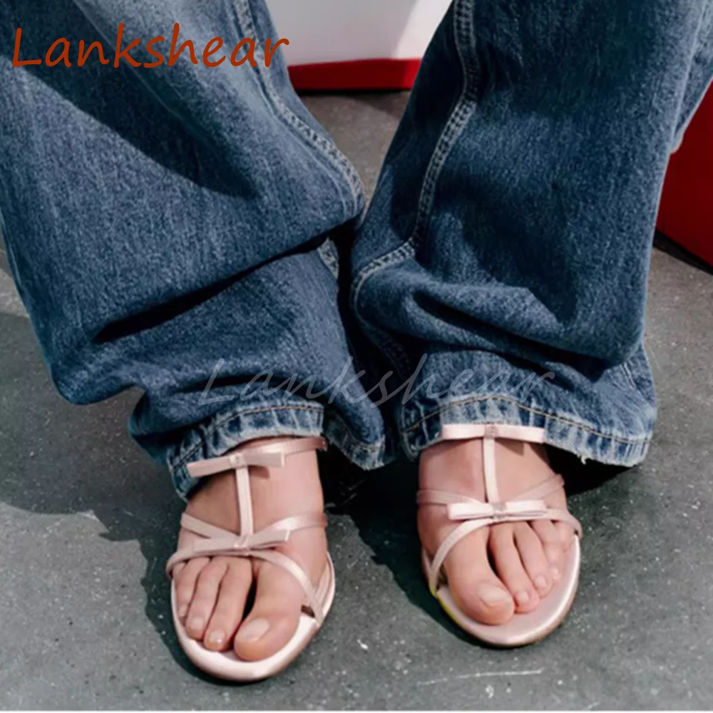 

Женские тапочки с круглым носком и бантом-бабочкой, летняя модная пикантная обувь на шпильке с ремешком на пятке, розовая Женская обувь, Новое поступление 2024