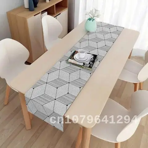 

Nordic Table Runner Stripe Plaid Simple Style Dining Table Decor Wedding Party Tablecloth Decoration Hotel Dustproof Table Cloth