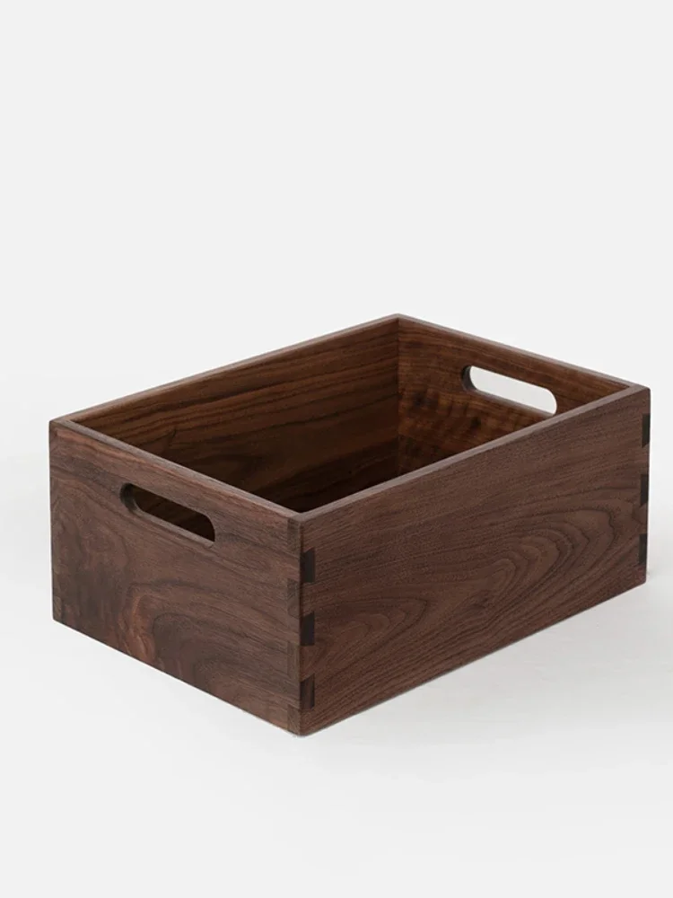 Black Walnut Desktop Storage Box Traditional Dovetail Joint Wooden Organizer Solid Wood Home Decor Box for Office or Living Room 6