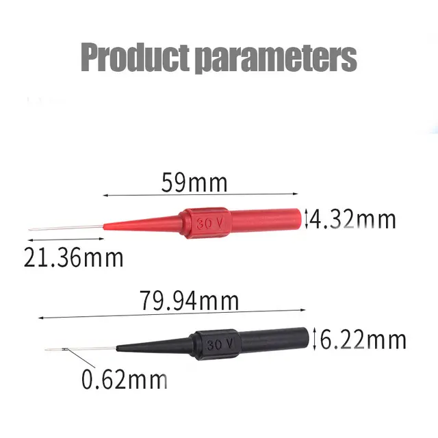 30V Car Tip Probes Diagnostic Tools Auto Multimeter Test Leads Extention Back Piercing Needle Tip Probes Mechanical Tools - Image 4