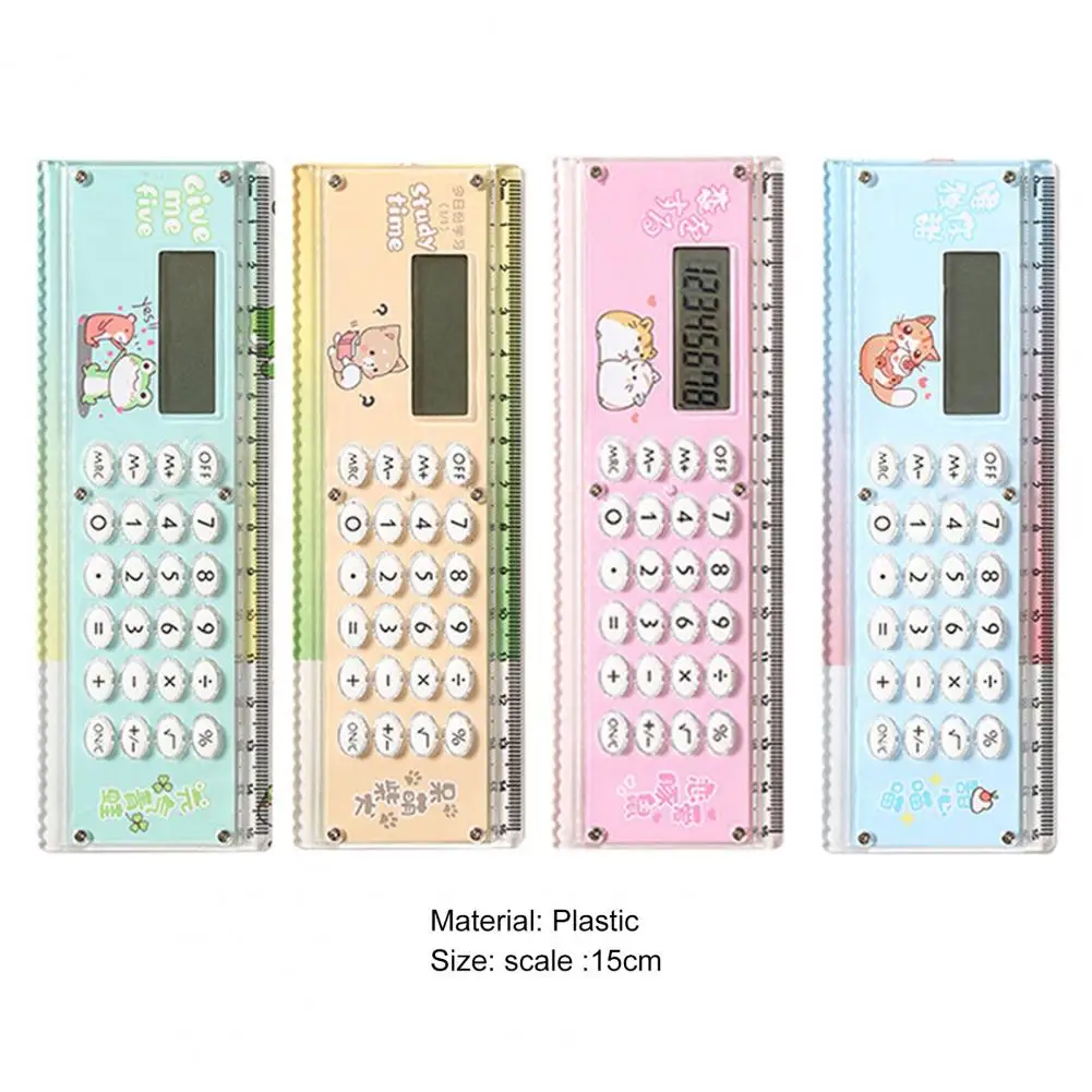 15cm Ruler Calculator Multifunctional Large Display Screen Stationery 8 Digits Handheld Calculator For School Office Accessories