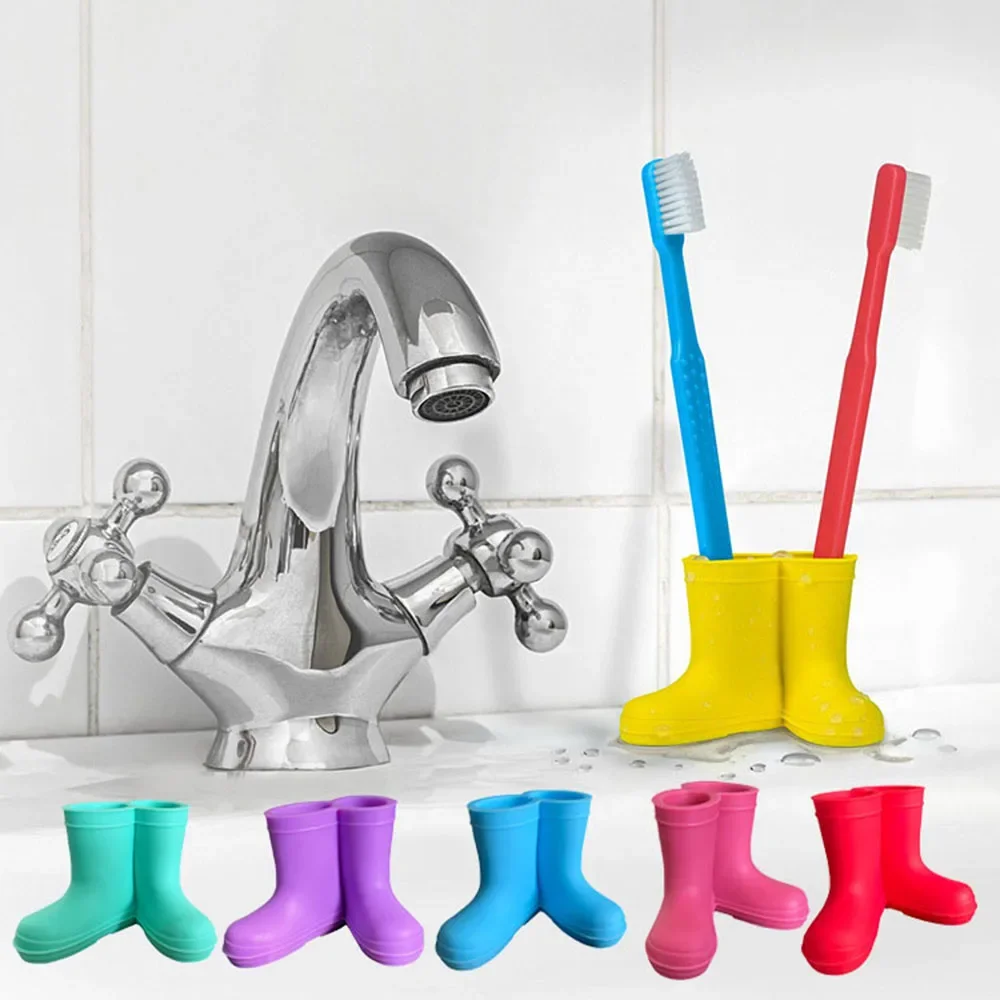 Toothbrush Holder Silicone Toothbrush Holder Creative Rain Boots Toothbrush Organizer Cartoon Storage Stand Bathroom Products