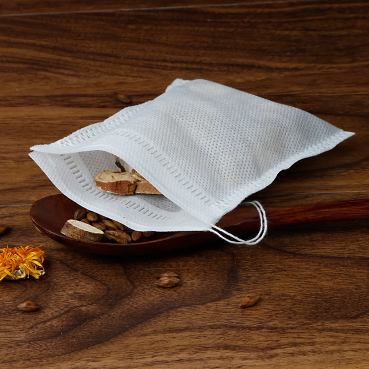 Disposable Tea Bags 100Pcs Food Grade Non-woven Fabric Empty Filter for Tea Infuser with String Heal Seal disposable tea bags
