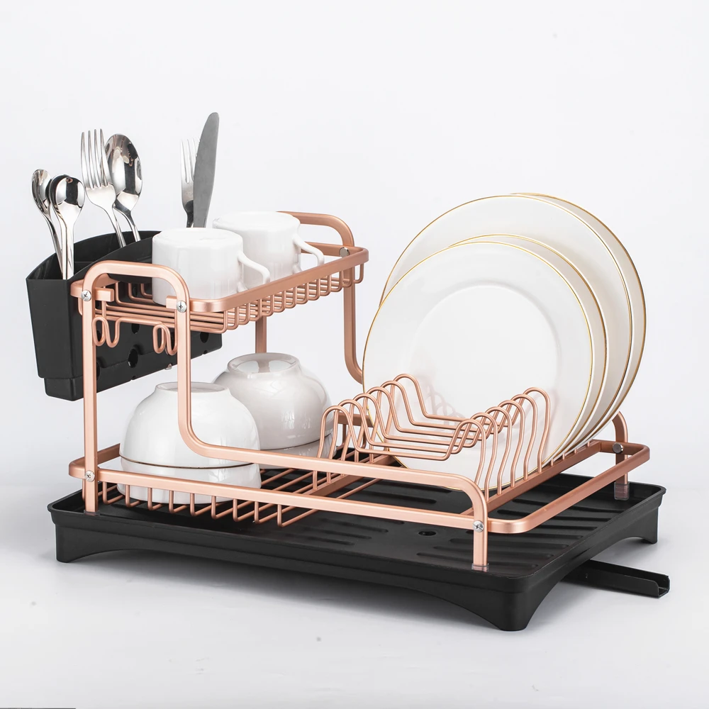 Aluminum Dish Rack Double layer (Rose Gold) – BACOENG