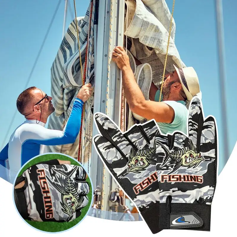 Fishing Gloves For Men And Women UPF50 Sun Gloves For Men & Women Sunscreen Fishing Professional Three Finger