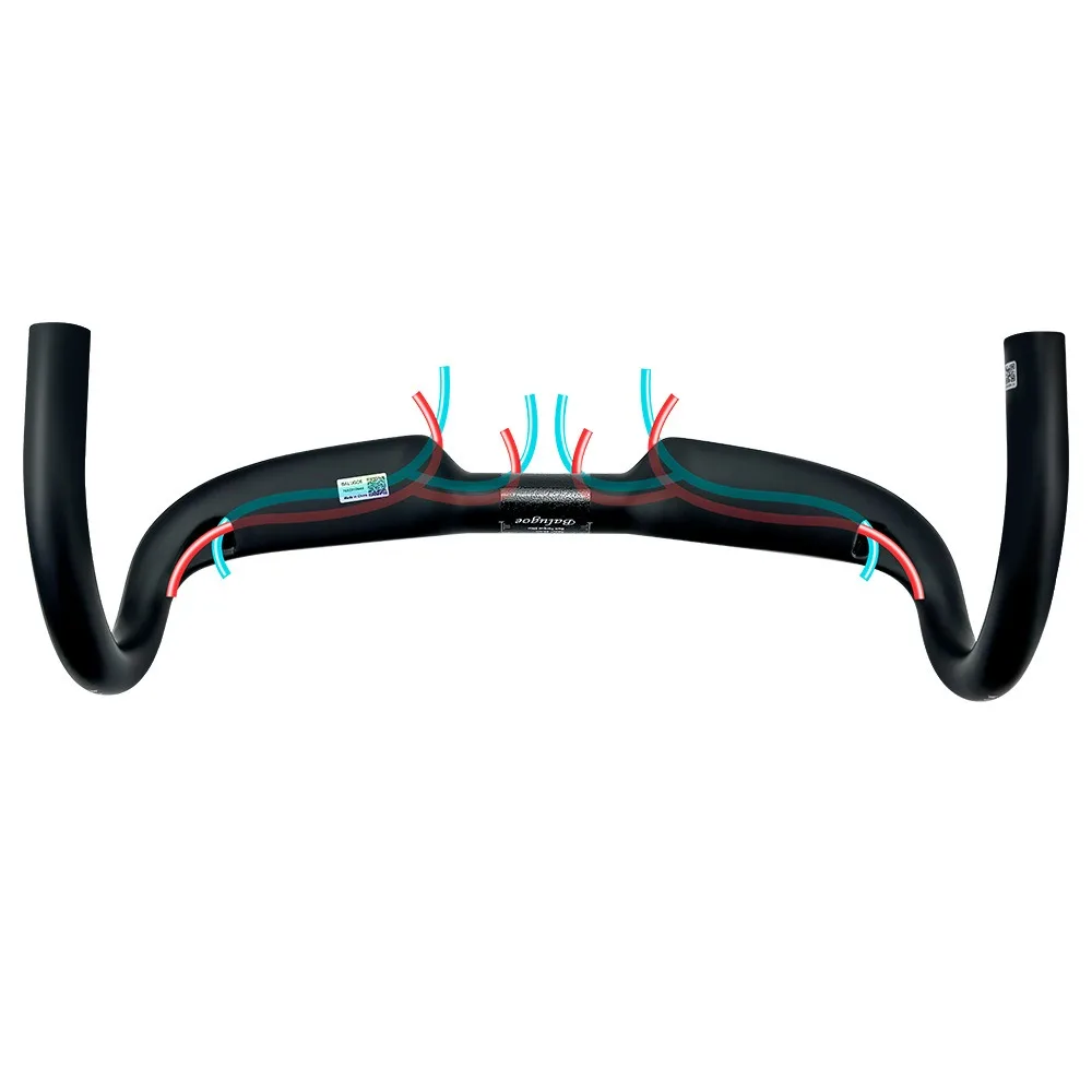 BALUGOE Full Internal Wiring Professional Competition Grade Competitive All Carbon Fiber Handle Road Bike Handle Black