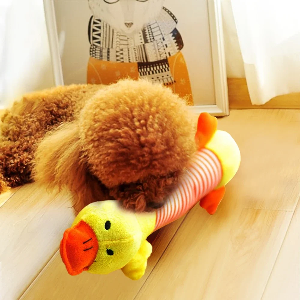 Plush Cute Elephant Duck Pig Pet Dog Cat Squeak Sound Dog Toys Funny Fleece Durability Chew Molar Toy Fit for All Pets 4