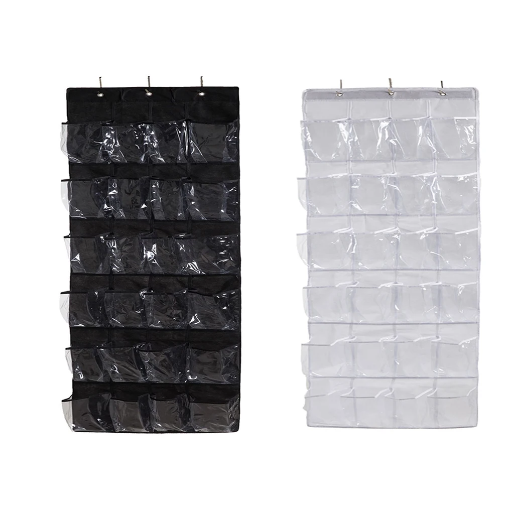 24 Grid Over Door Hanging Organizer Convenient Storage Holder Rack Closet Shoes Keeping Non-woven Door Shoe Storage Bag