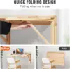 Wall Mounted Folding Table, Wall Mounted Drop Leaf Tables, Solid Wood Floating Desk for Dining, Laundry Room, Office 6