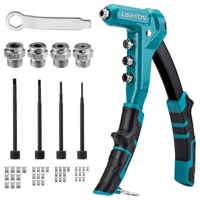 LIBRATON One-Handed Rivet Nut Gun, Rivet Nut Tool Kit with 40PCS Threaded Rivet Nuts, Metric Interchangeable Mandrels 4PCS 1