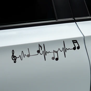 Adesivo per auto la musica è il battito cardiaco della vita grafica finestra in vinile riflettente decalcomania camion Laptop Notebook Decor accessori