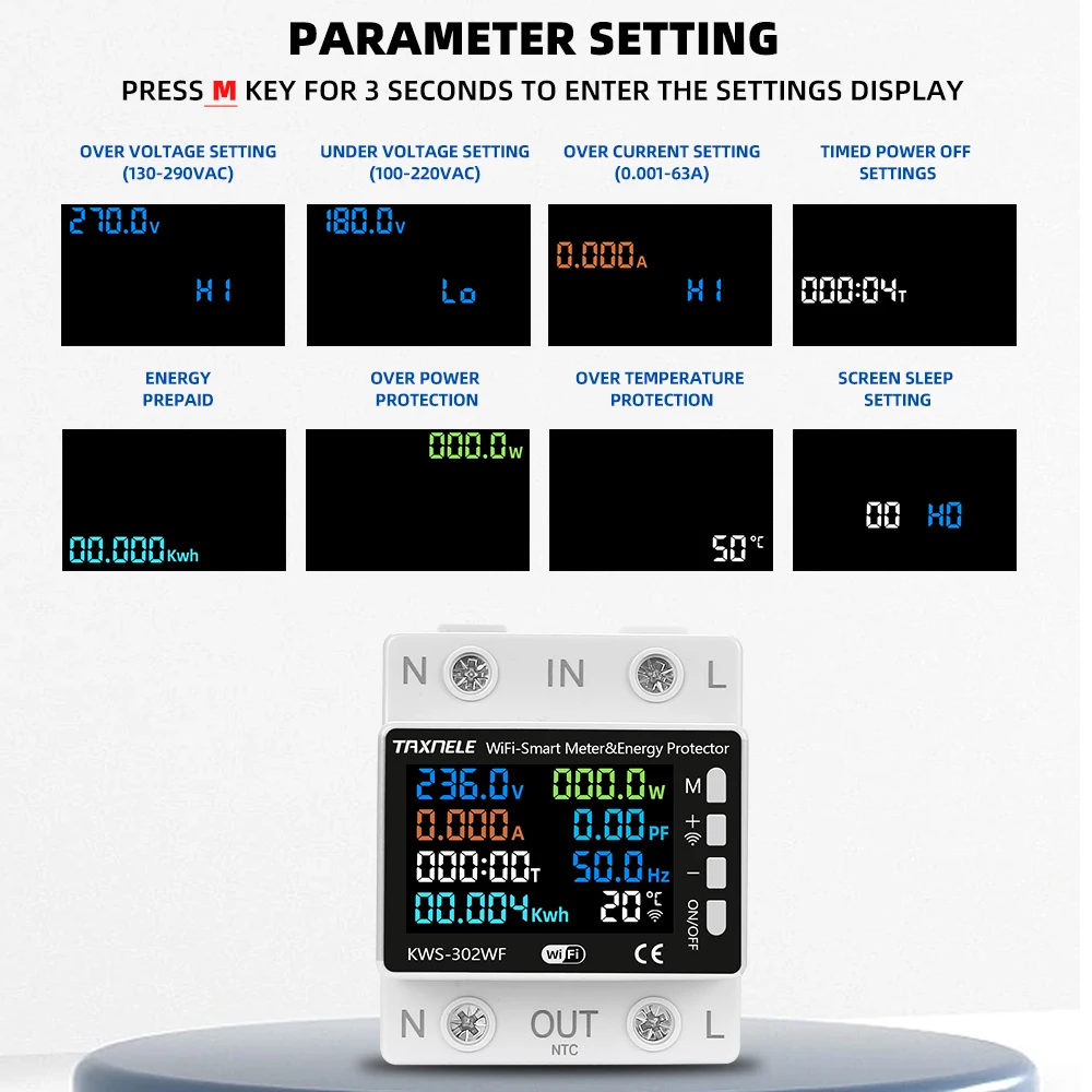 Smart WiFi Energy Meter with Voltage Protection and Temperature Monitoring