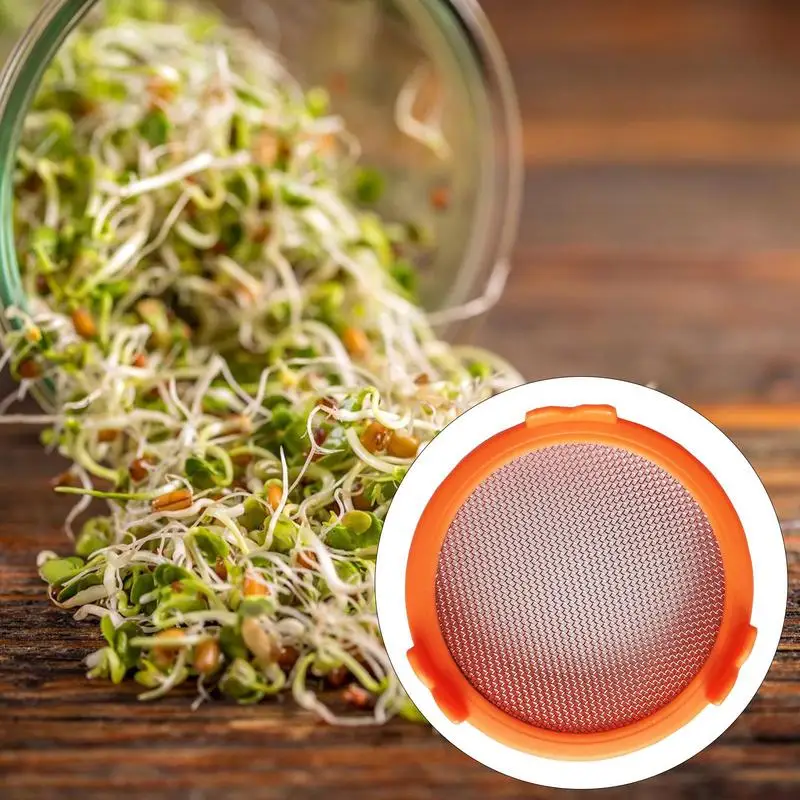 Mason Jar Strainer Lid Stainless Steel Sprouting Lids For Wide Mouth Mason Jars Microgreens Growing Kit For Bean Sprouts