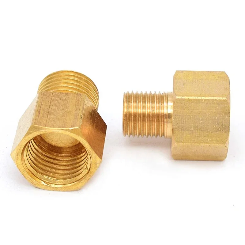 10pcs Brass Fitting Quick Coupler Adapter Male To Female Pressure Gauge Conversion Copper Joint 1/8