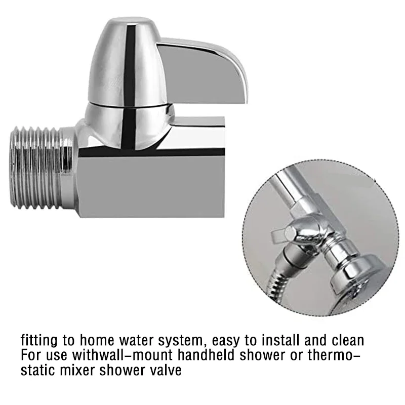 Shower Arm 3-Way Diverter Valve G1/2'' 1Pcs For Handheld Shower Head Fixed Head Bathroom Accessories Threaded Connector shower head diverter valve