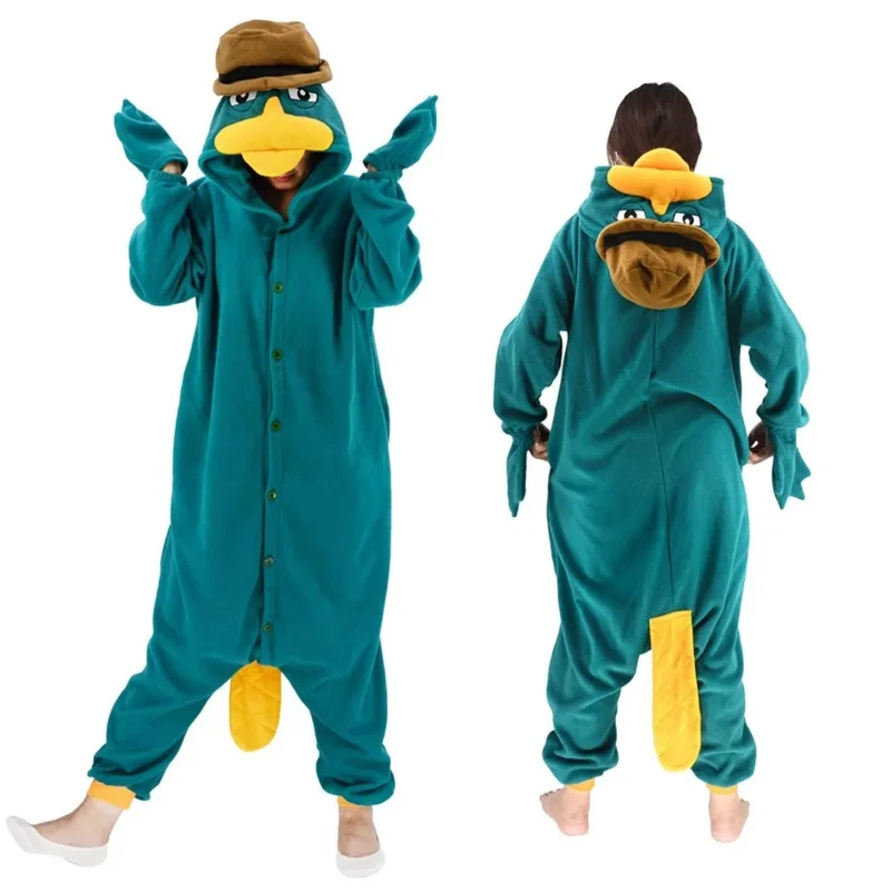 Halloween Kigurumi onesie cartoon duck pajamas For adult kids Women Men animal pyjamas homewear cosplay party costume