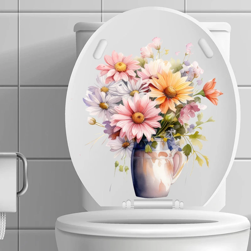 Wall Sticker Bathroom Toilet Decor Decals Living Room Cabinet Home Decoration Self Adhesive Mural C51#