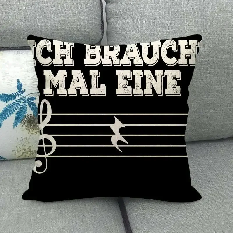 Description Picture 3 of itemPiano Music Pillowcase Music Staff Pillow Case Home Decor Sofa Bedroom Pillow Covers Decorative Cushions for Bed Room 45x45cm