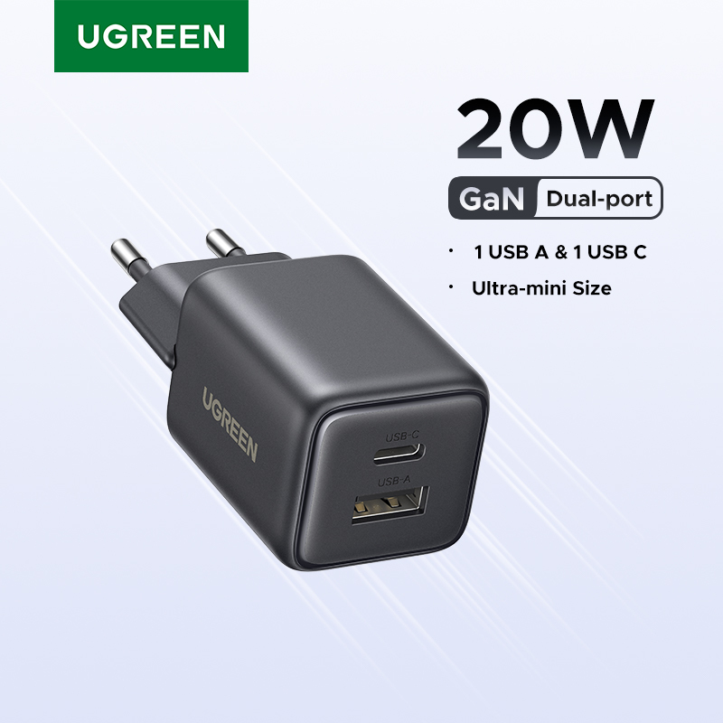 UGREEN 20W GaN Charger Mini USB C Phone Charger PD3.0 QC3.0 For iPhone 16 15 14 Pro Max Samsung S25 Xiaomi Tablet iPad Air Pro