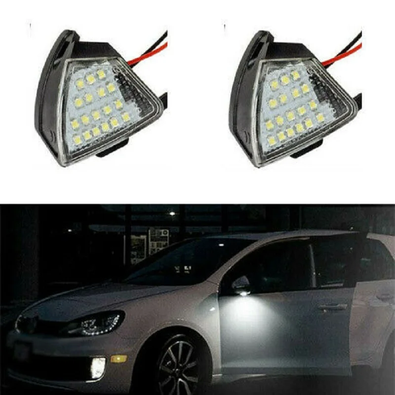 

2Pcs LED Under Side Mirror Puddle Light for VW Golf5 MK5 R36 Passat b6 Jetta EOS Left Rights Mirror White Signal Indicator Lamps
