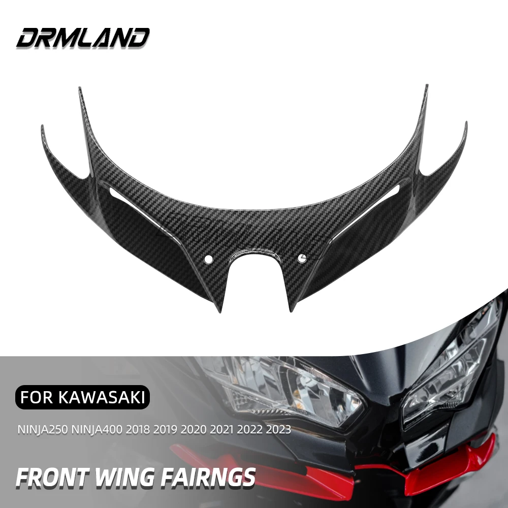 Motorcycle Accessories Motorcycle Fairing Motorcycle Winglet Motorcycle Wing Kit Ninja 400 Front Wing For KAWASAKI Ninja250 NINJA400-Fairing Winglets Aerodynamic Mouth Shell Cover Protection Guards