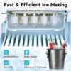 Water Dispenser with Ice Maker, 3-in-1 Hot and Cold Water Cooler with Built-in Bullet Ice Maker Machine, 26.5lbs/24H, Top Loadin 3