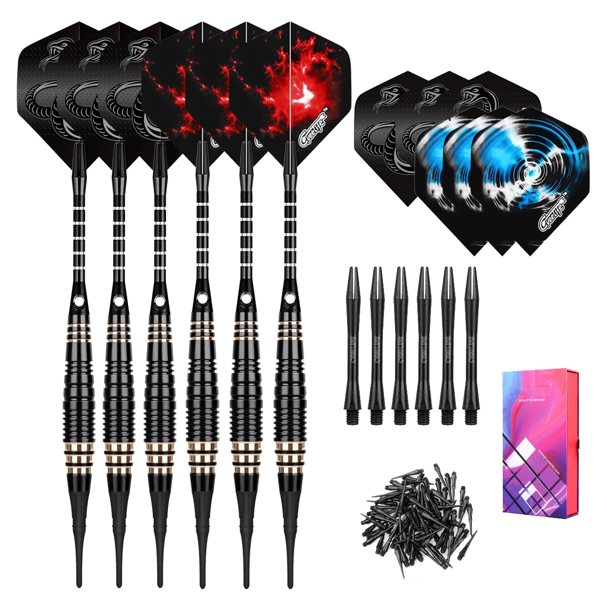 

Professional Electronic Darts Set, Soft Tip Brass Barrel with Extra Plastic Tips, Indoor Needle Throwing, Dartboard Game, 18g