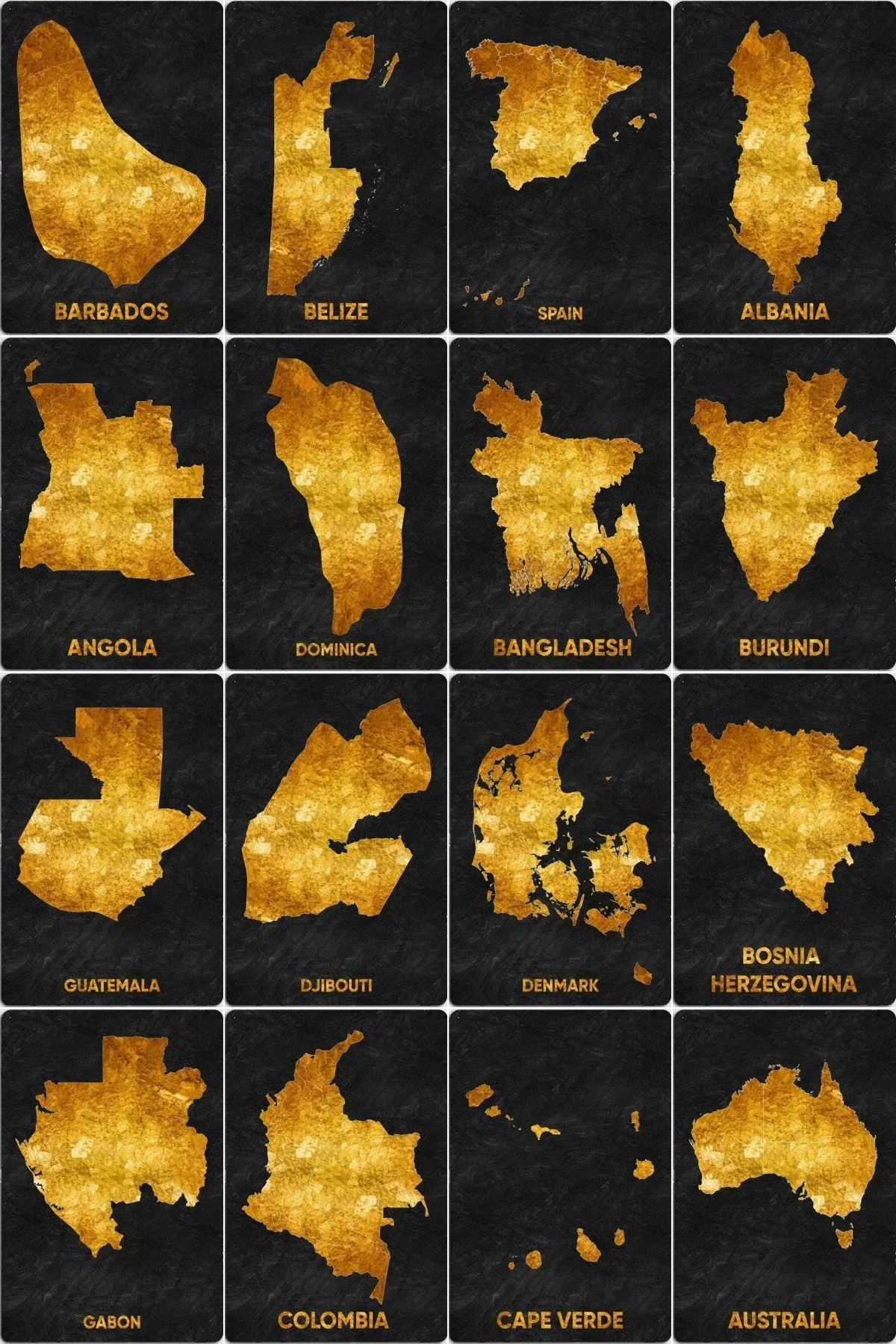 Metal Tin Sign Room Decori Estetica Gold Country Maps Decorazione Da Parete Per Qualsiasi Luogo Poster Vintage Decorazioni Retrò Uomo Home Garden